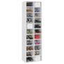 Shoe Cabinet High Gloss White 54x34x183 cm Chipboard Image 3
