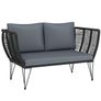 2 Seater Garden Rattan Sofa with Cushions Image 6