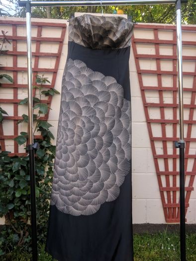 Silk Long Black&White Dress.
