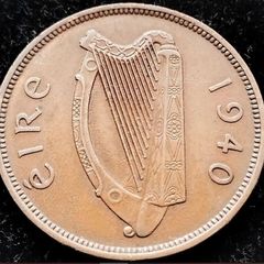 [#318] - Ireland 1940 | Irish 1d | Irish One Penny | Hen and Chicks | KM.11