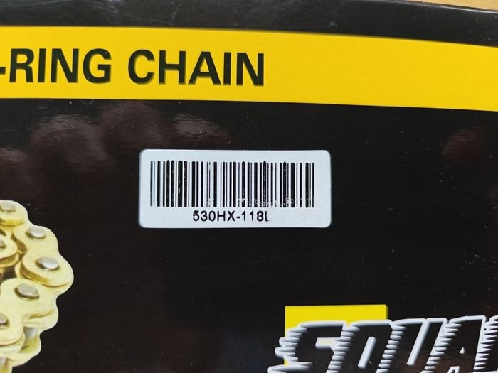 Square Parts Motorbike chain Heavy Duty X-Ring 530-118l