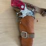 Vintage Lonestar cap guns with caps, leather  holsters with belt with cowboy hat c1960/70s Image 9