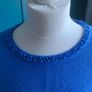 Gerard blue jumper with beaded neckline jumper. Size L Image 2
