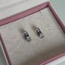 Pandora curved feather/pave blue charm clips Image 6