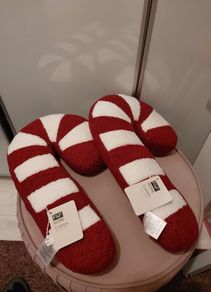 2 x Candy cane christmas cushions