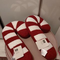 2 x Candy cane christmas cushions