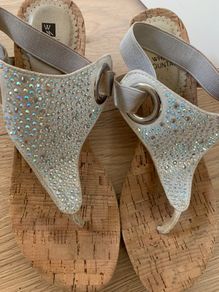 White Mountain Cork Wedge Sandals