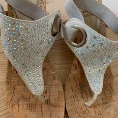 White Mountain Cork Wedge Sandals