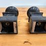 Matching pair of antique marble, slate and brass ornaments. Image 3