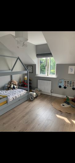 Grey wooden house bed