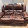 Brown Leather 2 seater recliner Image 2