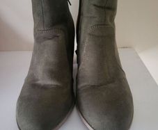 Olive Green Faux Suede Ankle Boots