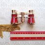 Vintage style opera glasses, small binoculars, red and gold with chain Image 9