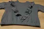 girls brand new blue frill sweatshirt size 10-11 years