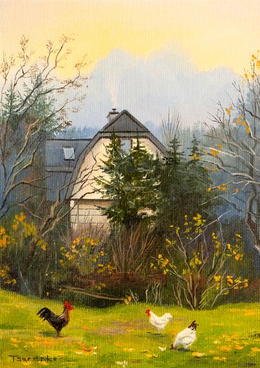 Original Oil on Board 13x18cm - A House in Glenasmole