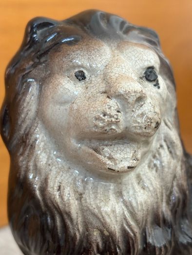 Antique Ceramic Lion Figurine