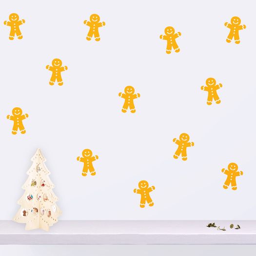 Gingerbread Man Window Decal, Gingerbread Man Wall Pattern, Gingerbread Man Stickers, Door Decals, Merry Christmas Decal, Holiday Decals