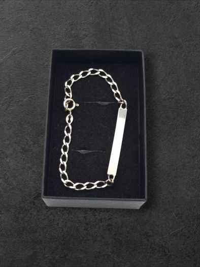 925 Sterling Silver Italian Name Plate Engravable Bracelet