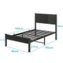 Single Bed Frame with Wooden Headboard and Footboard Image 2