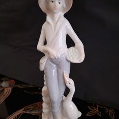 Small Vintage Goose Girl Figurine