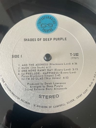Deep Purple - Shades Of Deep Purple (USA First Press)