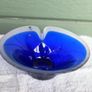 Vintage Mats Jonasson Maleras Cobalt Blue Magic Lead Art Glass Bowl Sweden Image 3