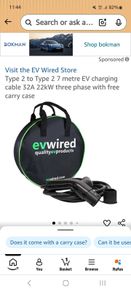 EV Wired brand charging cable outlander