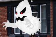 4.5ft Inflatable Scary Ghost Giant Horror Blow Up Halloween Ghost Huge Creepy Ghost with Red Light for Halloween Fright Night