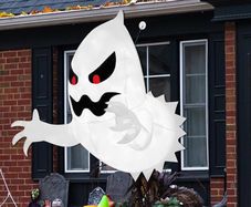 4.5ft Inflatable Scary Ghost Giant Horror Blow Up Halloween Ghost Huge Creepy Ghost with Red Light for Halloween Fright Night
