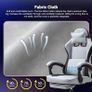 Fabric Massage Gaming Chair, Ergonomic Computer Chair, Video Game Chair, Massage Office Chair, Desk Swivel Chair, Adjustable, Reclining, Footrest, Massage Cushion, Fabric Material, Grey, New Image 5