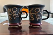 A Pair of Brand New Moville Pottery 'Ould Fella' and 'Ould Wan' Mugs
