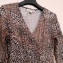 Joseph Ribkoff Brown Snake Leopard Print Sequin Crinkle Bodycon Midi Dress 12UK/40EU Image 7