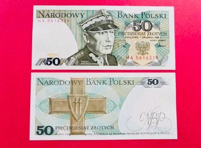 Poland  50 Zlotych  1988.  ( uncirculated )