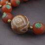 Vintage Venetian Style Orange Floral Glass With pumtek pyu Pendant Necklace Image 8