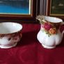 15 Piece Royal Albert Old Country Roses Bone China Gold Gilt Coffee Set For 6 Person Setting Made In England Image 7