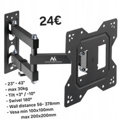 TV Wall Mount Bracket Tilt Swivel Full Motion 23-43"