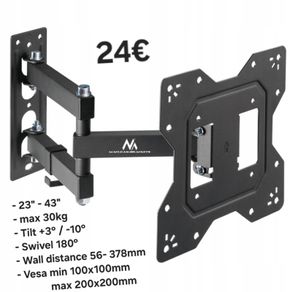 TV Wall Mount Bracket Tilt Swivel Full Motion 23-43"