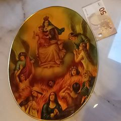 Oval vintage religious print, bought in Portugal, D18, post 8e