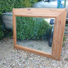 very large pine mirror
