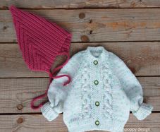 Baby cardigan and pixie hat