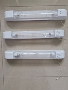 3 bathroom wall lights with shaver socket