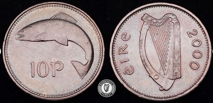 Ireland - 2000 - 10 Pence - Salmon - KM.29 - [2590]