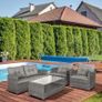 4 PCS Outdoor Patio Furniture Sets All Weather PE Rattan Chair set Indoor Outdoor Backyard Garden Coffee Table (FREE SHIPPING) Image 5