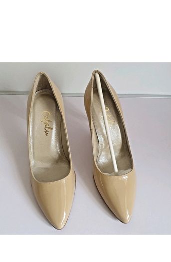 Cefalu Rita Cream Patent Leather Court Shoes EU32 UK13 Petite Heels BNIB