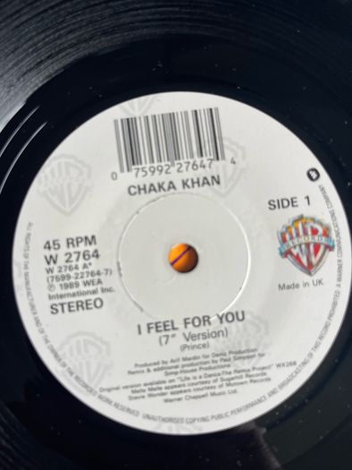 Chaka Khan I feel for you picture sleeve vinyl record single in vg+ condition