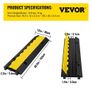 3 Channel Rubber Cable Protector Ramp 103x30x5.5 cm Heavy Duty Cable Wire Cord Cover Image 5