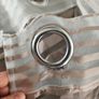 Beige Striped Voile Eyelet Curtains / Net Panels Image 3