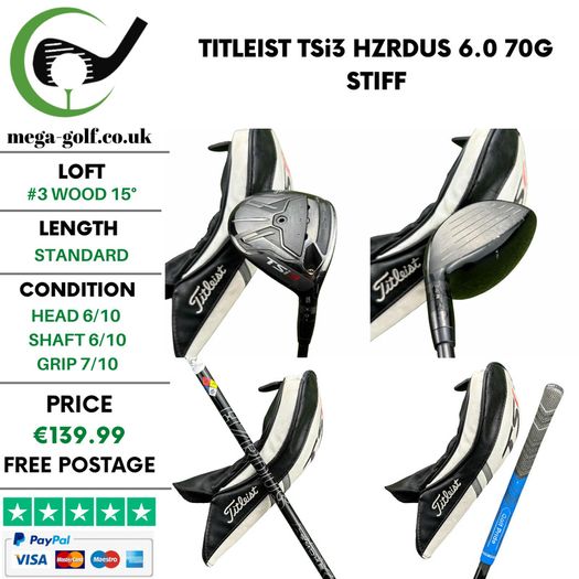 Titleist TSi3 #3 Wood 15 Degree / Hzrdus 6.0 70G Stiff