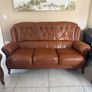 3 Piece Genuine Brown Leather Suite Image 2