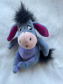 DISNEY EEYORE Winnie The POOH approx 12" Soft Toy Plush Vivid used Please Used There is a small hole on his ear Please look at the pictures